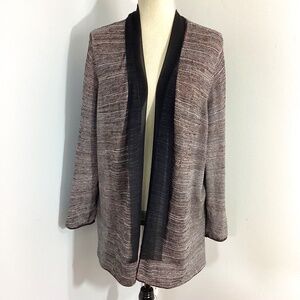 NICK+ZOE WOMAN PLUS 2X KNIT CARDIGAN OPEN FRONT BROWN LUREX OMBRE